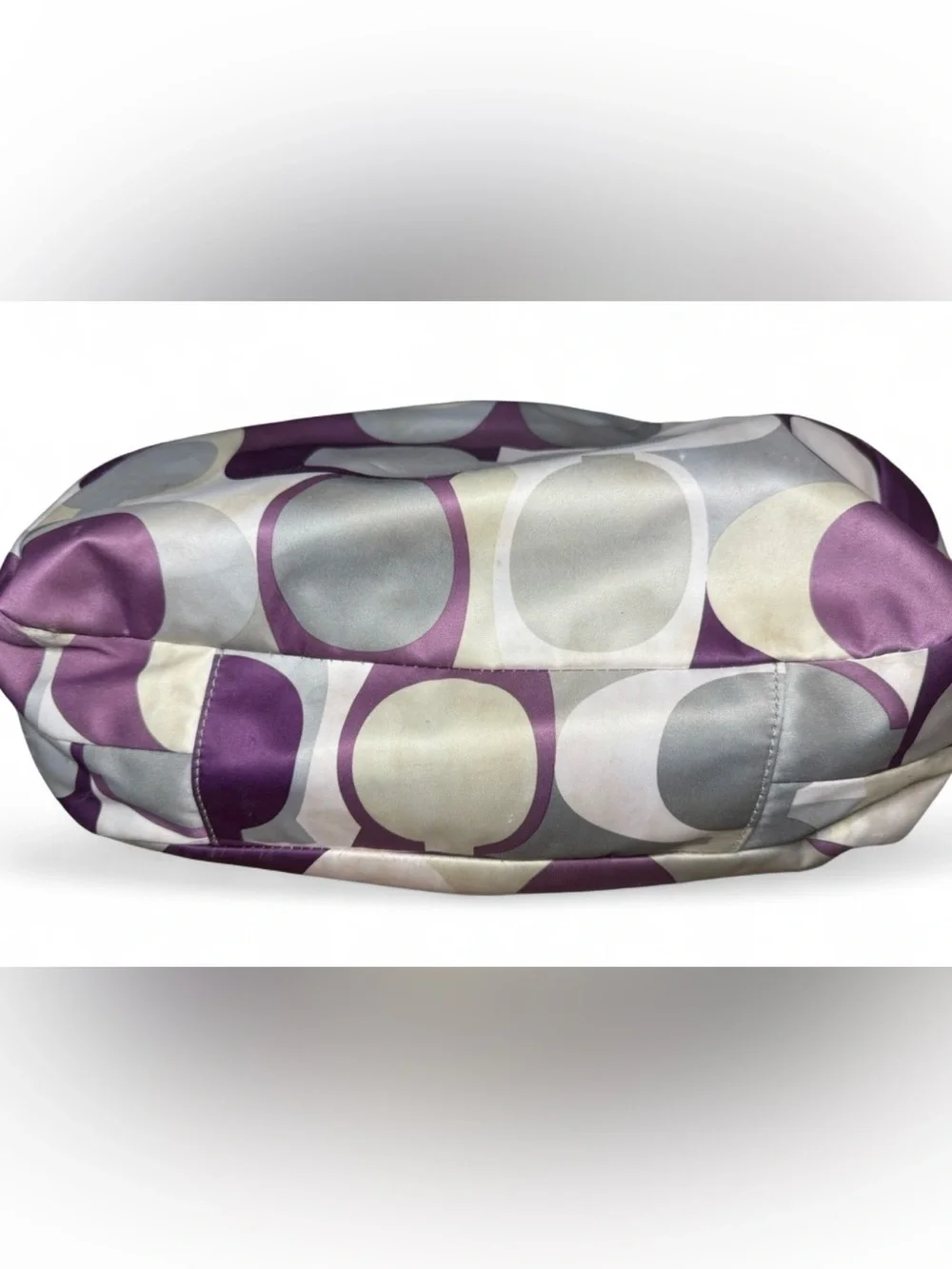 Vintage Y2K Coach Soho Lynn Scarf Print Hobo Bag Purple Silver F17406